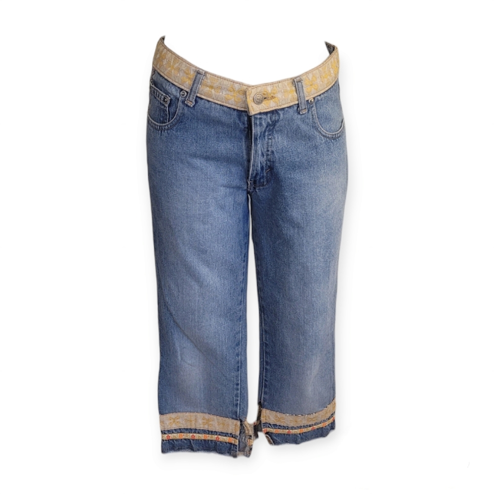Retro Bohemian Denim Capri's